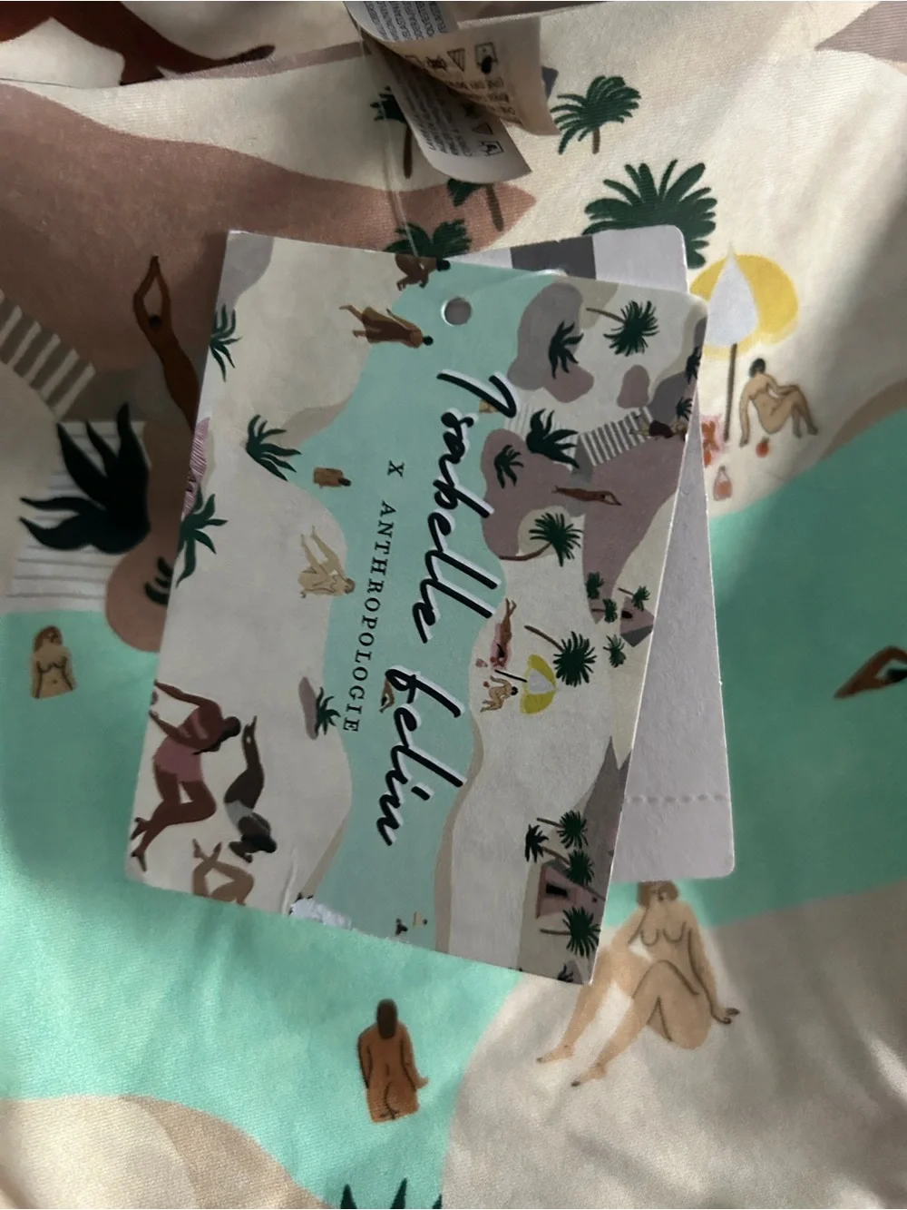 Anthropologie High-Waist Swim Bottoms in Isabelle Felin Beach Print